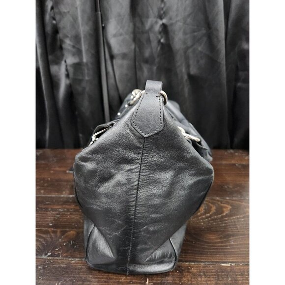 AUTHENTIC Coach F33806 Colette Smooth Black Leather Satchel Purse-EUC - Picture 3 of 13